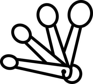 Measuring spoons line art vector icon for cooking apps and websites