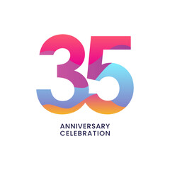 35th Anniversary Celebration design template. vector template illustration