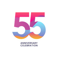 55th Anniversary Celebration design template. vector template illustration