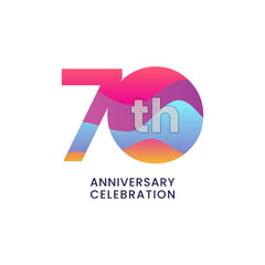 70th Anniversary Celebration design template. vector template illustration