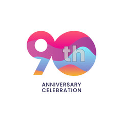 90th Anniversary Celebration design template. vector template illustration
