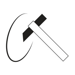 Hammer sign symbol motion icon - vector illustration