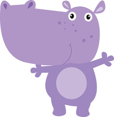 cute adorable hippopotamus, one of the dangerous river mammals from Africa.  good for illustrations, graphic designs, vectors, characters, and cartoons