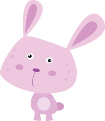adorable cute rabbit on white background. good for symbol, vector, cartoon illustration