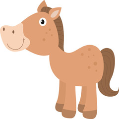 illustration graphic design and vector character of cute baby horse
