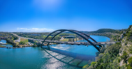 Fototapeta na wymiar Austin, Texas- Through arch bridge over the Colorado River