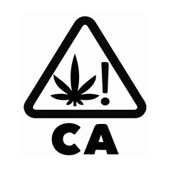 thc warning symbol cannabis california prop 65 vector icon sticker - obrazy, fototapety, plakaty