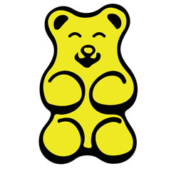 gummy bear yellow vector cartoon character symbol gummybear
