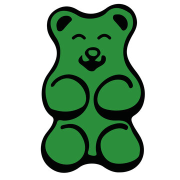 gummy bear green vector cartoon character symbol gummybear