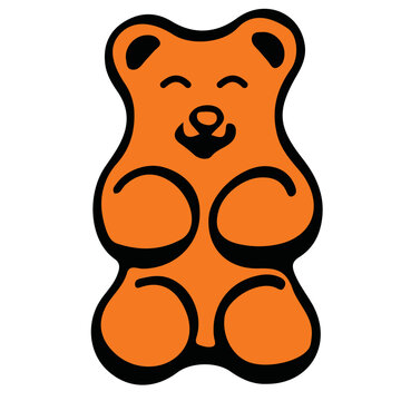 gummy bear orange vector cartoon character symbol gummybear