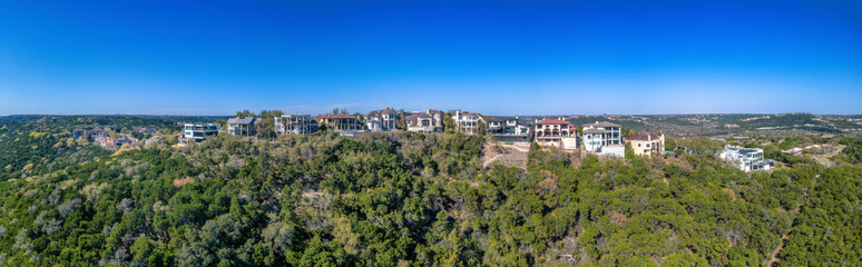 Fototapeta na wymiar Austin, Texas- Mansions on top of a hill in a panoramic view