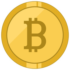 Flat Design Bitcoin Icon