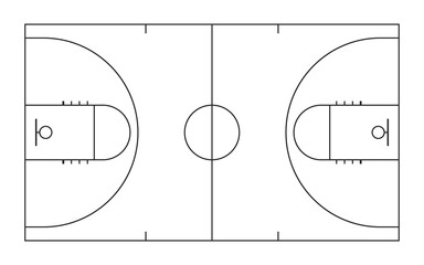top view of basketball court line