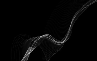 Dark abstract background with a glowing abstract waves