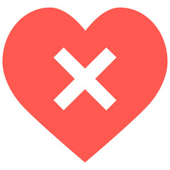 multiply heart icon