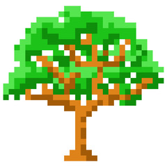 Pixel art tree icon