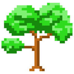 Pixel art tree icon