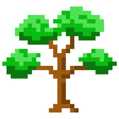 Pixel art tree icon