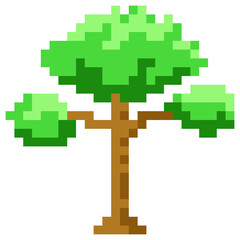 Pixel art tree icon
