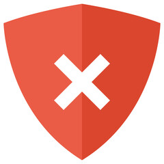 Obraz premium Cancel mark shield icon