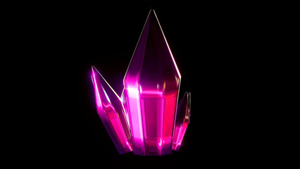 3D pink shiny rpg crystal