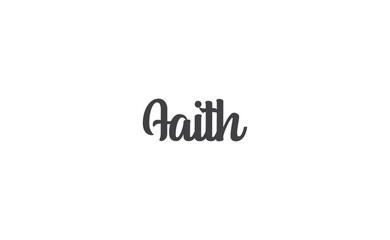 Faith hand drawn lettering. Religious quote for design. Typography poster. Tattoo.