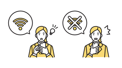 ワイファイを使うビジネスパーソン