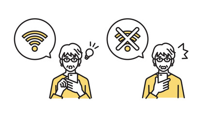 ワイファイを使うビジネスパーソン