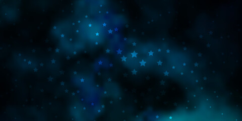 Fototapeta na wymiar Dark Blue, Green vector background with colorful stars.