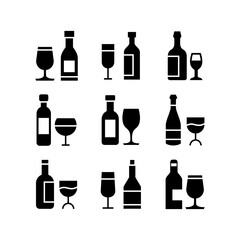 wine icon or logo isolated sign symbol vector illustration - high quality black style vector icons
