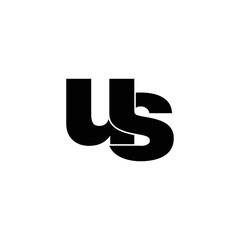Letter US simple logo design vector