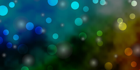 Obraz na płótnie Canvas Light Blue, Green vector layout with circles, stars.