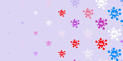 Light blue, yellow vector backdrop with virus symbols.