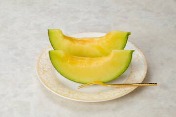 甘くて美味しいマスクメロン　網目が美しいメロンは贈答用に用いられる