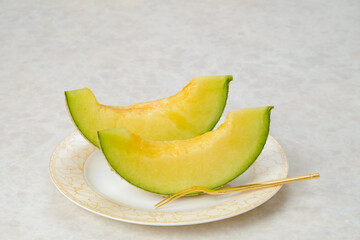 甘くて美味しいマスクメロン　網目が美しいメロンは贈答用に用いられる