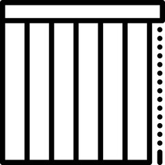 Vertical track window blinds line art vector icon for apps and websites