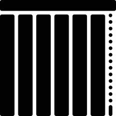 Vertical track window blinds flat vector icon for apps and websites