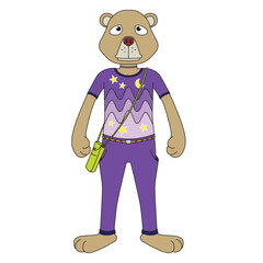 Naklejka premium Set of Bear Teddy cute Mascots