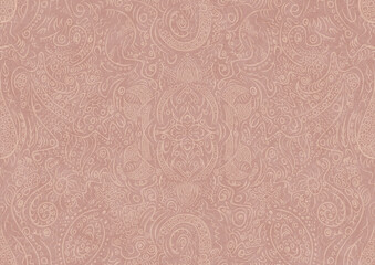 Hand-drawn abstract seamless ornament. Light semi transparent pale pink on a pale pink background. Paper texture. Digital artwork, A4. (pattern: p01a)