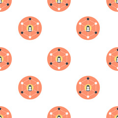 Single networking pattern. networking concept. flat trendy Vector seamless Pattern, background, wallpaper