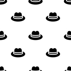 Single Hat pattern. Hat concept. filled trendy Vector seamless Pattern, background, wallpaper