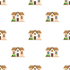 Single house pattern. house concept. flat trendy Vector seamless Pattern, background, wallpaper