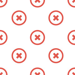 Single cancel pattern. cancel concept. flat trendy Vector seamless Pattern, background, wallpaper