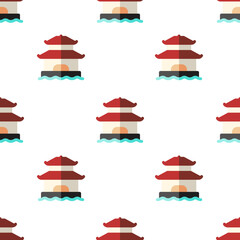 Single pagoda pattern. pagoda concept. flat trendy Vector seamless Pattern, background, wallpaper