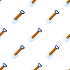 Single shovel pattern. shovel concept. flat trendy Vector seamless Pattern, background, wallpaper
