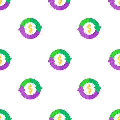 Single refund pattern. refund concept. flat trendy Vector seamless Pattern, background, wallpaper