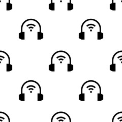 Single Headphones pattern. Headphones concept. filled trendy Vector seamless Pattern, background, wallpaper