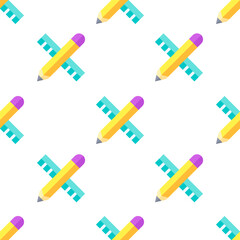 Single pencil pattern. pencil concept. flat trendy Vector seamless Pattern, background, wallpaper