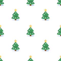 Single christmas tree pattern. christmas tree concept. flat trendy Vector seamless Pattern, background, wallpaper