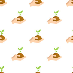 Single sprout pattern. sprout concept. flat trendy Vector seamless Pattern, background, wallpaper